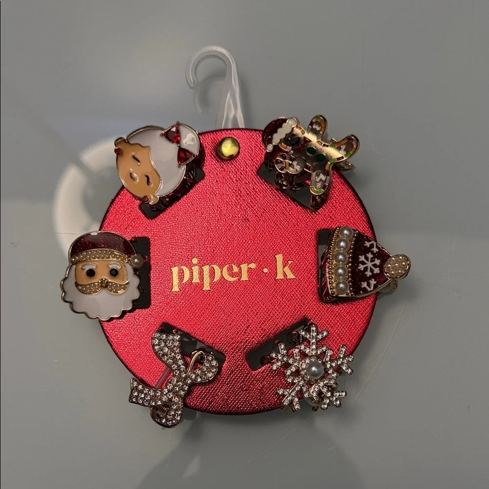NWT Piper K Christmas Hair Clips Set